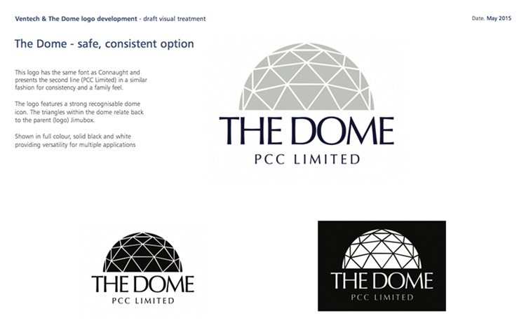 The Dome - independent short identity and logo for Connaught by Paul Brown, Submarine