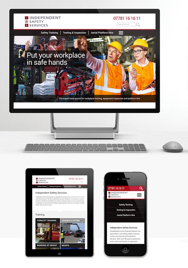 Independent Safety Services, Guernsey - responsive website design by Paul Brown, Submarine