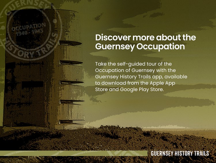 Guernsey History Trails mobile app main entry screen designed by paul Brown for Submarine