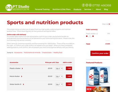 G & N PT Studio - Products