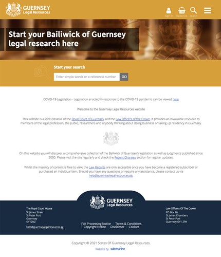 Guernsey Legal Resources website by Submarine Limited