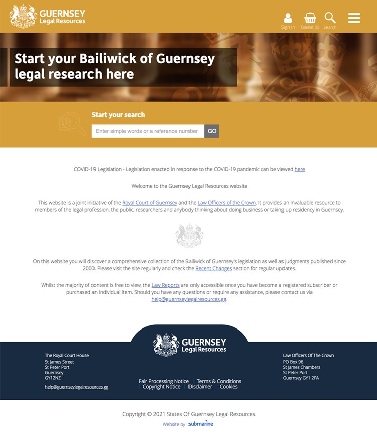 Guernsey Legal Resources home page